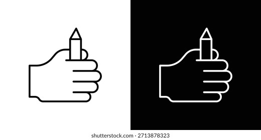Self expression icon outline pictogram isolated on white. Vector Icon shape.