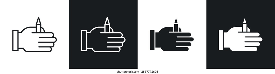 Self expression icon set black and white colors. Graphic Vector icons pack