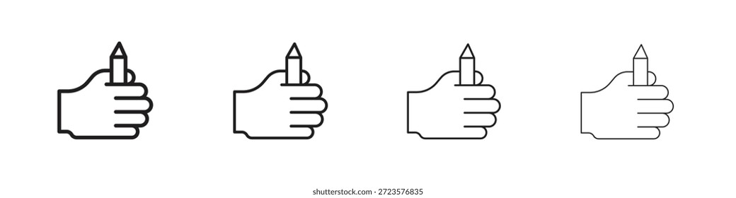 Self expression icons designed in outline, line and stroke style