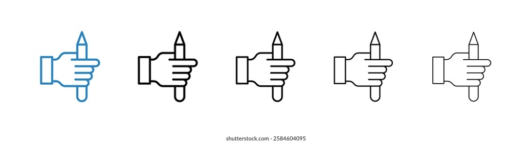 Self expression icons in five different stroke sizes