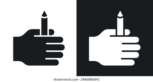 Self expression vector icon set in solid black and white color