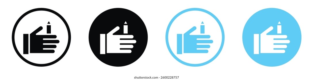 Self expression vector icons in black and blue colors