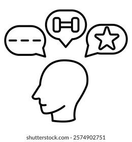 Self Fulfilling Prophecy Icon - Line Style - Cognitive Biases Theme