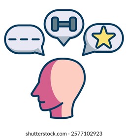 Self Fulfilling Prophecy Icon - Lineal Color Style - Cognitive Biases Theme