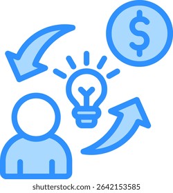 Self Fulfillment Icon Blue Color Vector Illustration