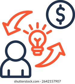 Self Fulfillment Icon Color Line Vector Illustration