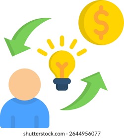 Self Fulfillment Icon Flat Vector Illustration