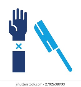 Ilustración vectorial de icono azul plana de daño propio
