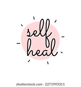 Self heal motivation text icon label design vector