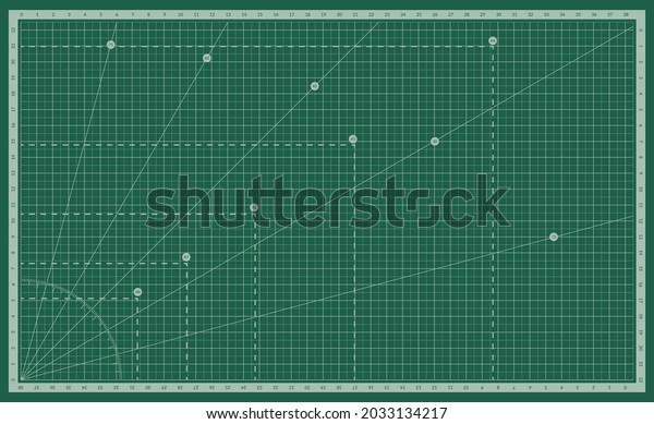 Self\
healing cutting mat with a metric scale\
grid.