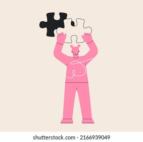 Self healing. Mental rehabilitation, psychotherapy concept. Colorful vector illustration
