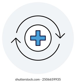 Self Healing Properties Icon Design. Represents Self-Healing Surface, Auto-Healing, Damage Recovery, Surface Repair. Vector icon.