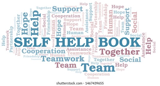 Self Help Book word cloud. Vector made with text only.