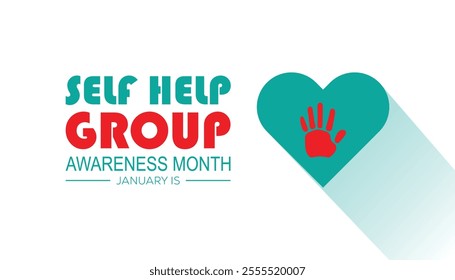 Self Help group awareness month observed each year during January. Self Help group awareness month creative concept design. Vector template for banner, greeting card, poster with background.