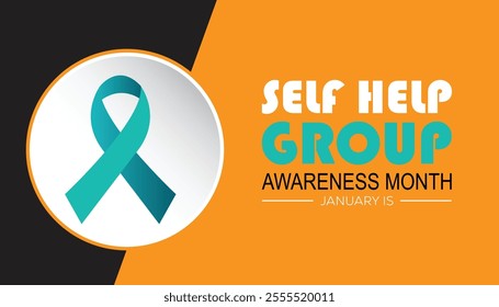 Self Help group awareness month observed each year during January. Self Help group awareness month creative concept design. Vector template for banner, greeting card, poster with background.