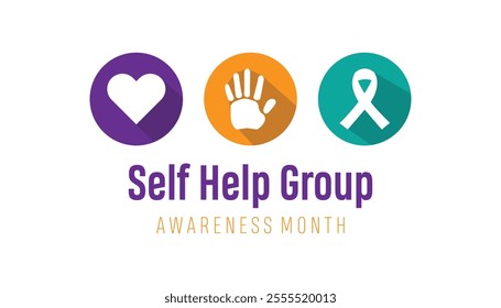 Self Help group awareness month observed each year during January. Self Help group awareness month creative concept design. Vector template for banner, greeting card, poster with background.