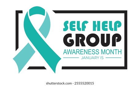 Self Help group awareness month observed each year during January. Self Help group awareness month creative concept design. Vector template for banner, greeting card, poster with background.