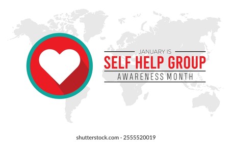 Self Help group awareness month observed each year during January. Self Help group awareness month creative concept design. Vector template for banner, greeting card, poster with background.