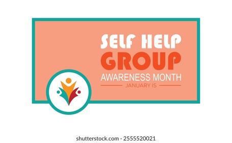 Self Help group awareness month observed each year during January. Self Help group awareness month creative concept design. Vector template for banner, greeting card, poster with background.