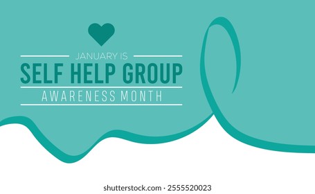 Self Help group awareness month observed each year during January. Self Help group awareness month creative concept design. Vector template for banner, greeting card, poster with background.