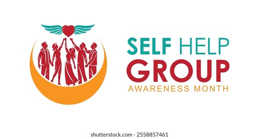 Self Help group awareness month observed each year during January. Self Help group awareness month creative concept design. Best for banners, greeting cards, posters and social media posts.