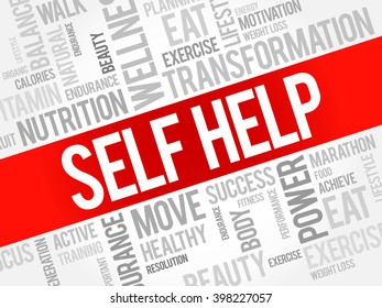 Self Help Word Cloud Background, Health Concept