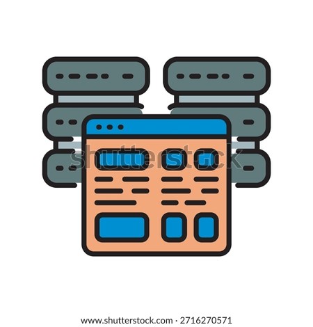 Self hosting black line icon. Vector isolated element.Editable stroke