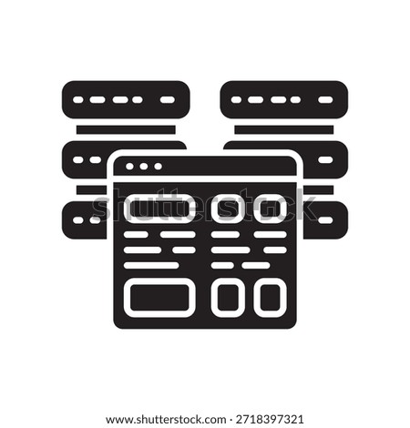 Self hosting black line icon. Vector isolated element.Editable stroke