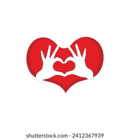 Self hugging line icon, Love yourself, cute cartoon heart character hug. Heart for love, affection, care, relationships, special days concept. Awakening positive emotions inside us.