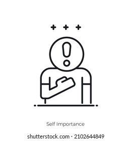 Self Importance icon. Outline style icon design isolated on white background