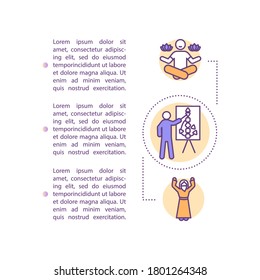 Self improvement concept icon with text. Eastern esoteric knowledge. Body graph. Meditation for balance. PPT page vector template. Brochure, magazine, booklet design element with linear illustrations