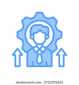 Icono de automejora Ilustración vectorial azul