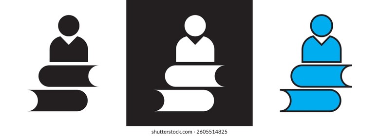Self improvement icon. Clean and minimalist icon. Vector illustration. isolated on white and black background. EPS 10