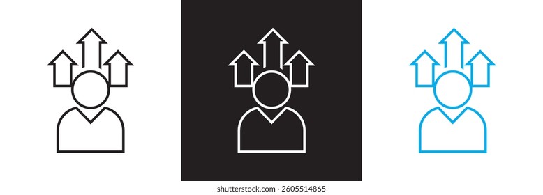 Self improvement icon. Clean and minimalist icon. Vector illustration. isolated on white and black background. EPS 10