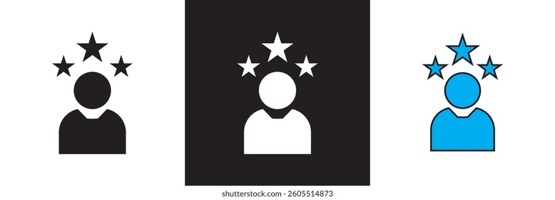 Self improvement icon. Clean and minimalist icon. Vector illustration. isolated on white and black background. EPS 10