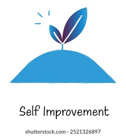 Self Improvement Icon Design. Representing Personal Growth.Self Development.Motivation.Progress. EPS icon.