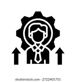 Ilustración vectorial de glifo de ícono de automejora