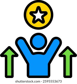 Self Improvement Icon Lineal Color Vector Illustration