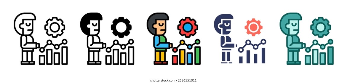 Self Improvement Icon Multiple Vector Illustration