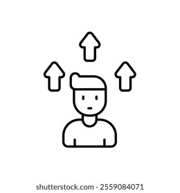 self improvement icon with white background vector stock illustration