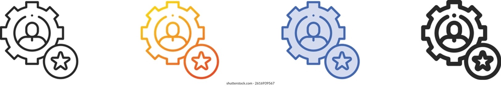 self improvement icon.Thin Linear, Gradient, Blue Stroke and bold Style Design Isolated On White Background