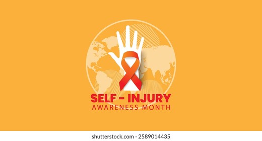 Self Injury Awareness Month background, for cards, banners, posters, social media and more. Vector illustration