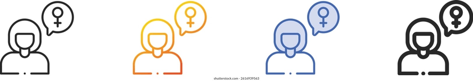 self introduction icon.Thin Linear, Gradient, Blue Stroke and bold Style Design Isolated On White Background