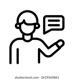 self introduction line icon illustration vector graphic. Simple element illustration vector graphic, suitable for app, websites, and presentations isolated on white background