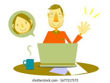 self isolated family talking on computer