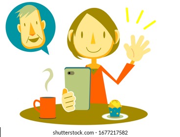 self isolated family talking on computer