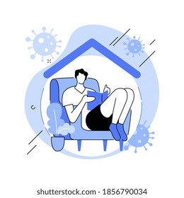 Self isolation abstract concept vector illustration. Coronavirus outbreak worldwide, isolation during pandemic, self quarantine rules, stay safe at home, social distancing abstract metaphor.