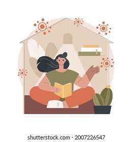 Self isolation abstract concept vector illustration. Coronavirus outbreak worldwide, isolation during pandemic, self quarantine rules, stay safe at home, social distancing abstract metaphor.