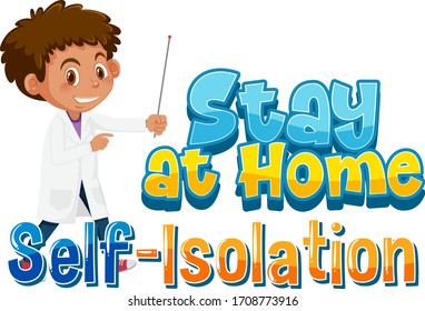 Self isolation to avoid spreading corona virus illustration