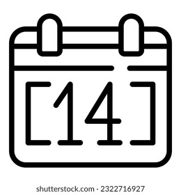 Vector de contorno de icono del calendario de autoaislamiento. Casa en línea. cuarentena en el hogar